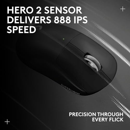 Logitech G PRO X Superlight 2 Wireless Gaming Mouse  60g Pro Grade with 5 Programmable Buttons  44k DPI Sensor  8kHz Report Rate  USB C Charging for PC/Mac   Black