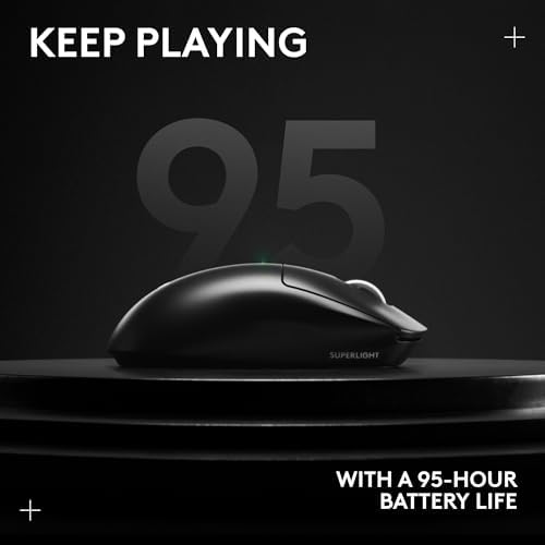 Logitech G PRO X Superlight 2 Wireless Gaming Mouse  60g Pro Grade with 5 Programmable Buttons  44k DPI Sensor  8kHz Report Rate  USB C Charging for PC/Mac   Black