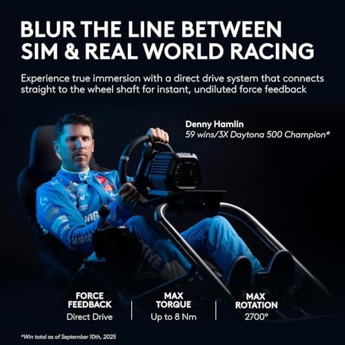 Logitech G RS50 System  3 Piece Sim Racing Steering Wheel Setup   RS50 Wheel Base with 8 Nm Direct Drive  RS Wheel Hub with 13 Buttons and RS Round Wheel 11 inch   for PS5/PS4/PC