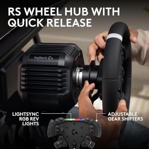 Logitech G RS50 System  3 Piece Sim Racing Steering Wheel Setup   RS50 Wheel Base with 8 Nm Direct Drive  RS Wheel Hub with 13 Buttons and RS Round Wheel 11 inch   for PS5/PS4/PC