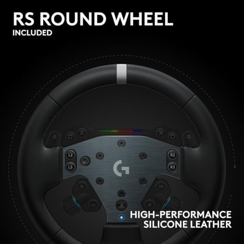 Logitech G RS50 System  3 Piece Sim Racing Steering Wheel Setup   RS50 Wheel Base with 8 Nm Direct Drive  RS Wheel Hub with 13 Buttons and RS Round Wheel 11 inch   for PS5/PS4/PC