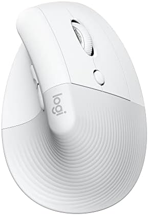 Logitech Lift Vertical Ergonomic Mouse  Wireless  Bluetooth or Logi Bolt USB Receiver  Quiet clicks  4 Buttons  Compatible with Windows/macOS/iPadOS  Laptop  PC   Off White