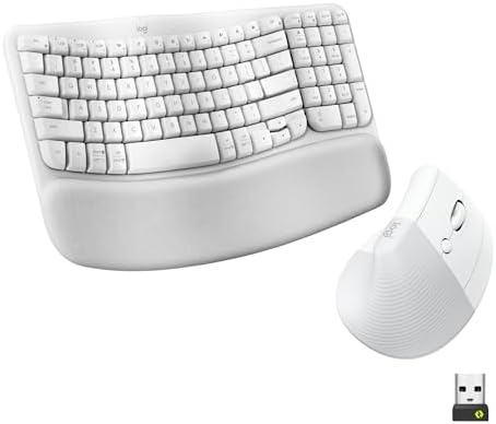 Logitech Lift Vertical Ergonomic Mouse  Wireless  Bluetooth or Logi Bolt USB Receiver  Quiet clicks  4 Buttons  Compatible with Windows/macOS/iPadOS  Laptop  PC   Off White