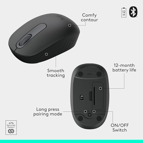 Logitech MK250 Bluetooth Wireless Mouse and Keyboard Combo  Fast & Easy Connectivity  Compact Wireless Keyboard  Ambidextrous Mouse  Durable Build   Windows/MacOS   Graphite