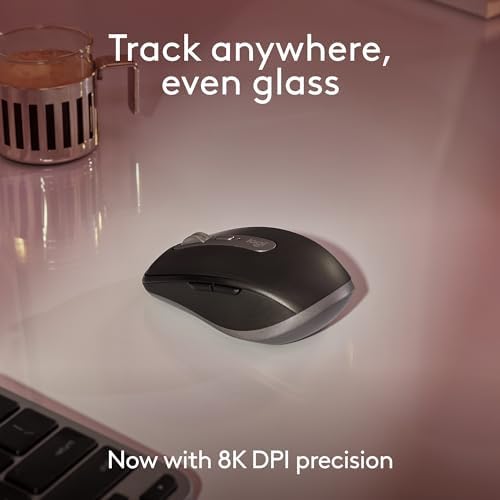 Logitech MX Anywhere 3S for Mac  Compact Wireless Bluetooth Mouse  8K DPI Any Surface Tracking  Quiet Clicks  USB C  Wireless Mouse for MacBook Pro  MacBook Air  iMac  iPad   Space Grey