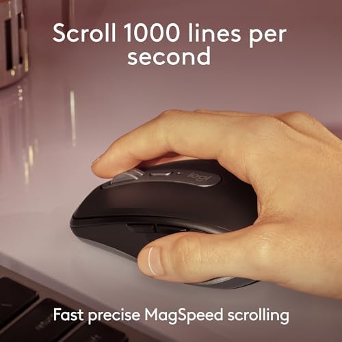 Logitech MX Anywhere 3S for Mac  Compact Wireless Bluetooth Mouse  8K DPI Any Surface Tracking  Quiet Clicks  USB C  Wireless Mouse for MacBook Pro  MacBook Air  iMac  iPad   Space Grey