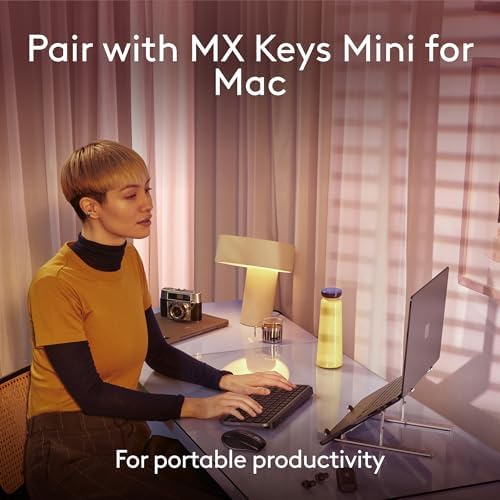 Logitech MX Anywhere 3S for Mac  Compact Wireless Bluetooth Mouse  8K DPI Any Surface Tracking  Quiet Clicks  USB C  Wireless Mouse for MacBook Pro  MacBook Air  iMac  iPad   Space Grey