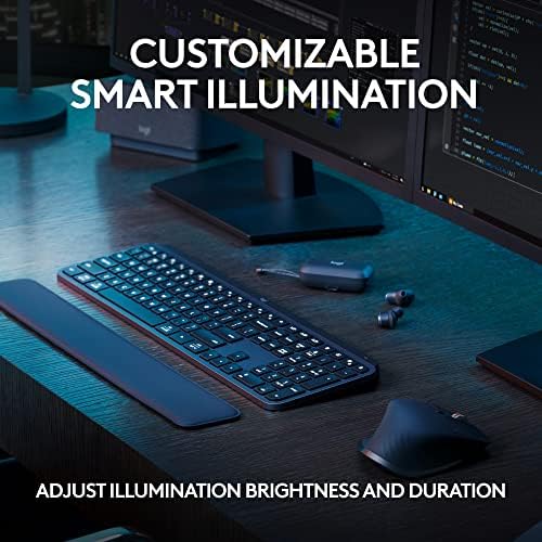 Logitech MX Keys Mini Minimalist Wireless Illuminated Keyboard  Compact  Bluetooth  Backlit  USB C  Compatible with Apple macOS  iOS  Windows  Linux  Android  Metal Build   Graphite