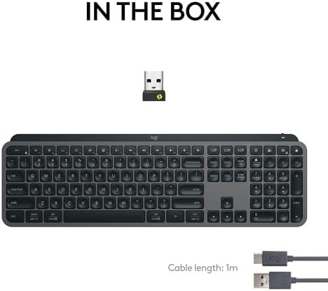 Logitech MX Keys Mini Minimalist Wireless Illuminated Keyboard  Compact  Bluetooth  Backlit  USB C  Compatible with Apple macOS  iOS  Windows  Linux  Android  Metal Build   Graphite
