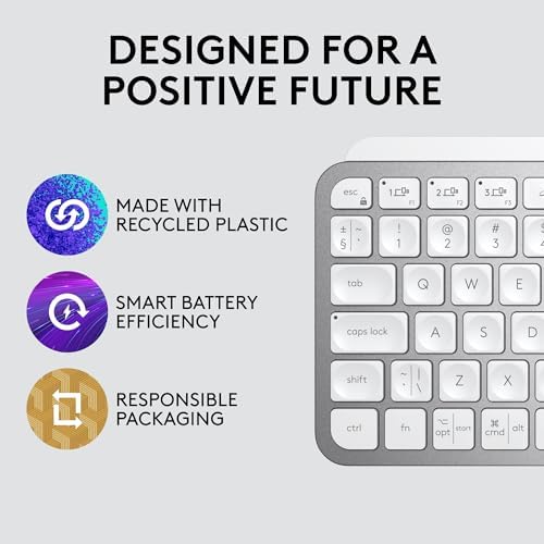 Logitech MX Keys Mini Minimalist Wireless Illuminated Keyboard  Compact  Bluetooth  Backlit  USB C  Compatible with Apple macOS  iOS  Windows  Linux  Android  Metal Build   Graphite