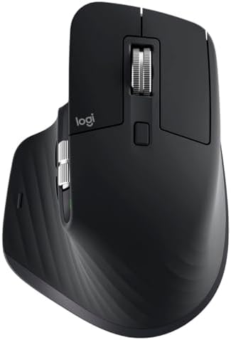 Logitech MX Master 3S   Wireless Performance Mouse with Ultra Fast Scrolling  Ergo  8K DPI  Track on Glass  Quiet Clicks  USB C  Bluetooth  Windows  Linux  Chrome  Black 