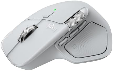 Logitech MX Master 4 for Mac  Ergonomic Bluetooth Mouse with Advanced Performance Haptic Feedback  Ultra Fast Scrolling  USB C Charging  MacOS  iPadOS  Windows   White Silver