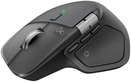 Logitech MX Master 4  Ergonomic Wireless Mouse with Advanced Performance Haptic Feedback  Ultra Fast Scrolling  USB C Charging  Bluetooth  Windows  MacOS   Graphite