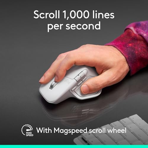 Logitech MX Master 4 for Mac  Ergonomic Bluetooth Mouse with Advanced Performance Haptic Feedback  Ultra Fast Scrolling  USB C Charging  MacOS  iPadOS  Windows   Space Black