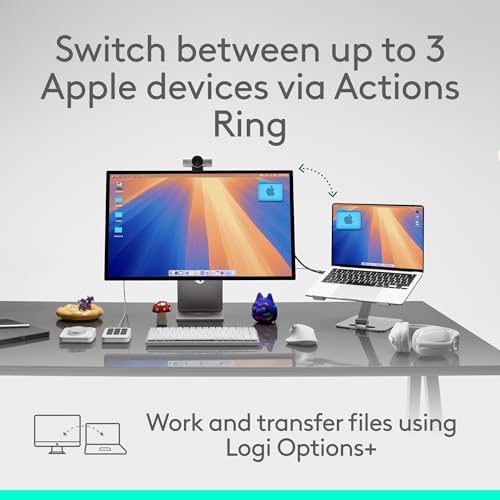 Logitech MX Master 4 para Mac, mouse ergonómico Bluetooth con retroalimentación háptica de rendimiento avanzado, desplazamiento ultrarrápido, carga USB-C, MacOS, iPadOS, Windows, color negro espacial