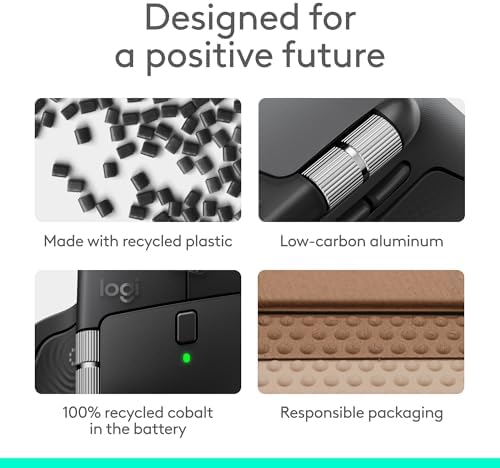 Logitech MX Master 4 para Mac, mouse ergonómico Bluetooth con retroalimentación háptica de rendimiento avanzado, desplazamiento ultrarrápido, carga USB-C, MacOS, iPadOS, Windows, color negro espacial