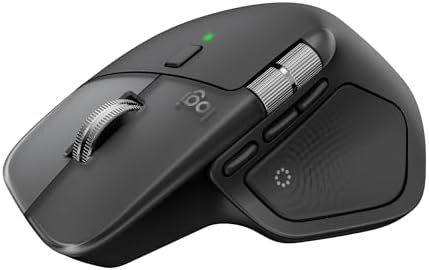 Logitech MX Master 4 para Mac, mouse ergonómico Bluetooth con retroalimentación háptica de rendimiento avanzado, desplazamiento ultrarrápido, carga USB-C, MacOS, iPadOS, Windows, color negro espacial