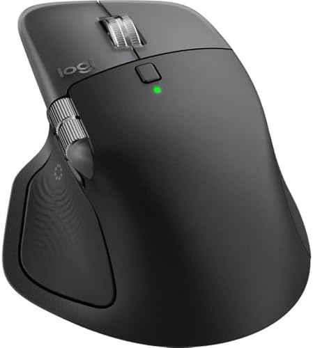 Logitech MX Master 4 for Mac  Ergonomic Bluetooth Mouse with Advanced Performance Haptic Feedback  Ultra Fast Scrolling  USB C Charging  MacOS  iPadOS  Windows   Space Black