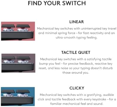 Logitech MX Mechanical Wireless Illuminated Performance Keyboard  Clicky Switches  Backlit Keys  Bluetooth  USB C  macOS  Windows  Linux  iOS  Android  Metal