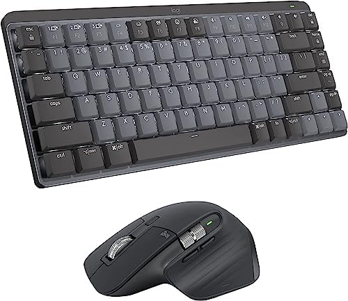 Logitech MX Mechanical Wireless Illuminated Performance Keyboard  Clicky Switches  Backlit Keys  Bluetooth  USB C  macOS  Windows  Linux  iOS  Android  Metal