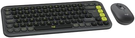 Logitech POP ICON Keys Wireless Bluetooth Keyboard  Comfortable Typing  Programmable Keys  Easy Switch Between up to 3 Devices  for Laptop  Tablet  PC   Graphite and Green