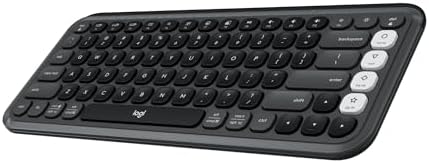 Logitech POP ICON Keys Wireless Bluetooth Keyboard  Comfortable Typing  Programmable Keys  Easy Switch Between up to 3 Devices  for Laptop  Tablet  PC   Graphite and Green