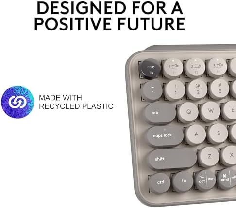 Logitech POP Keys Mechanical Wireless Keyboard with Customizable Emoji Keys  Durable Compact Design  Bluetooth or USB Connectivity  Multi Device  OS Compatible   Mist