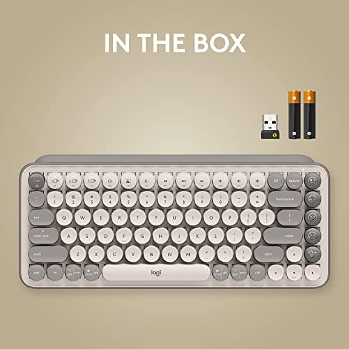 Logitech POP Keys Mechanical Wireless Keyboard with Customizable Emoji Keys  Durable Compact Design  Bluetooth or USB Connectivity  Multi Device  OS Compatible   Mist