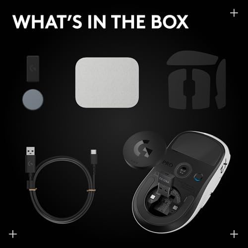 Logitech PRO X2 SUPERSTRIKE Lightspeed Wireless Gaming Mouse  Ultra Fast Performance  Ultra Lightweight  61 g   Customizable Click Haptics  USB C Charging  for PC/Mac/Laptop   White