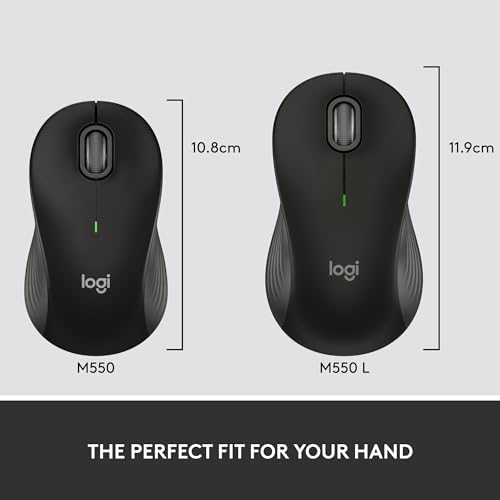 Logitech Signature M550 Wireless Mouse   for Small to Medium Sized Hands  2 Year Battery  Silent Clicks  Bluetooth  Multi Device Compatibility   Black