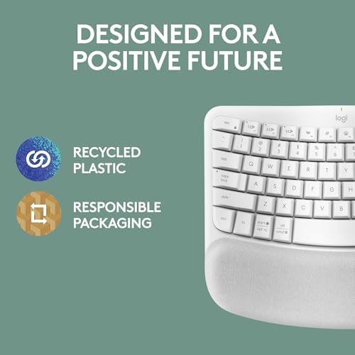 Logitech Wave Keys Wireless Ergonomic Keyboard with Cushioned Palm Rest  Comfortable Natural Typing  Easy Switch  Bluetooth  Logi Bolt Receiver  for Multi OS  Windows/Mac   Graphite