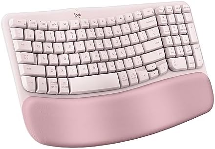 Logitech Wave Keys Wireless Ergonomic Keyboard with Cushioned Palm Rest  Comfortable Natural Typing  Easy Switch  Bluetooth  Logi Bolt Receiver  for Multi OS  Windows/Mac   Graphite
