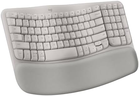 Logitech Wave Keys Wireless Ergonomic Keyboard with Cushioned Palm Rest  Comfortable Natural Typing  Easy Switch  Bluetooth  Logi Bolt Receiver  for Multi OS  Windows/Mac   Graphite
