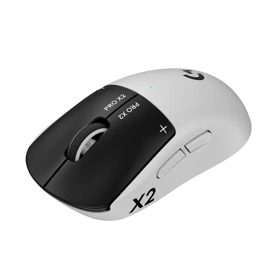 Logitech   PRO X2 SUPERSTRIKE LIGHTSPEED Lightweight Wireless Gaming Mouse with Customizable Click Haptics for PC/Mac/Laptop   Wireless   White