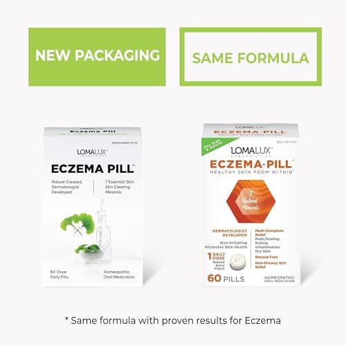 Loma Lux Eczema Pills   Natural Eczema Treatment Relief Remedy   Dermatologist Developed   7 Minerals Clear & Prevent Severe Eczema Scaling  Rash  Anti Itch Skin Body Face for Adults  Kids  Toddlers
