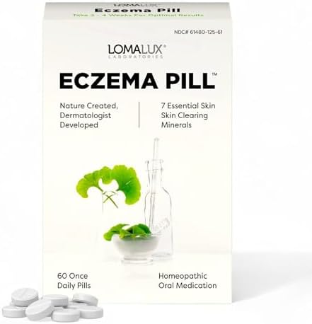 Loma Lux Eczema Pills   Natural Eczema Treatment Relief Remedy   Dermatologist Developed   7 Minerals Clear & Prevent Severe Eczema Scaling  Rash  Anti Itch Skin Body Face for Adults  Kids  Toddlers