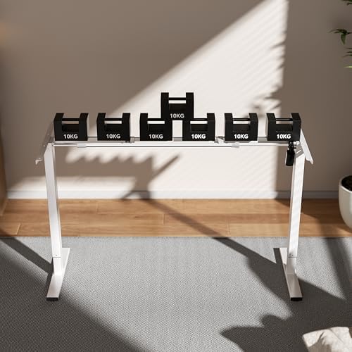 LongKe Electric Standing Desk Frame Adjustable Height  Stand up Home Office Desk Frame  36 to 51 Inches Sit Stand Desk Frame with Memory Preset  White 