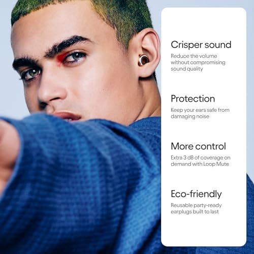 Loop Experience 2 Plus Ear Plugs   Stylish Certified Hearing Protection for Concerts & Festivals  Live Events  Sports  DJs & Nightlife   17dB Noise Reduction   High Fidelity    Mute for extra coverage