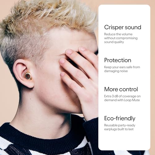 Loop Experience 2 Plus Ear Plugs   Stylish Certified Hearing Protection for Concerts & Festivals  Live Events  Sports  DJs & Nightlife   17dB Noise Reduction   High Fidelity    Mute for extra coverage
