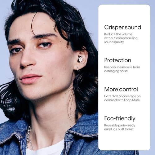 Loop Experience 2 Plus Ear Plugs   Stylish Certified Hearing Protection for Concerts & Festivals  Live Events  Sports  DJs & Nightlife   17dB Noise Reduction   High Fidelity    Mute for extra coverage
