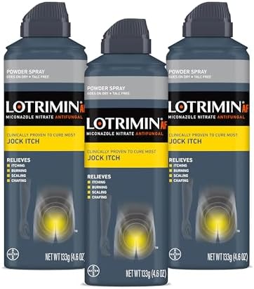 Lotrimin AF Jock Itch Powder Spray  Miconazole Nitrate 2    Treatment of Most Itch  4 6 Ounces  133 Grams  Spray Can  Pack 3 