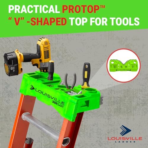 Escalera Louisville de 7 pies de Fibra de vidrio, capacidad de carga de 300 libras, Tipo IA, FS1507