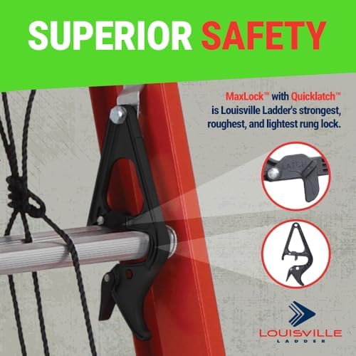 Escalera Louisville de 7 pies de Fibra de vidrio, capacidad de carga de 300 libras, Tipo IA, FS1507