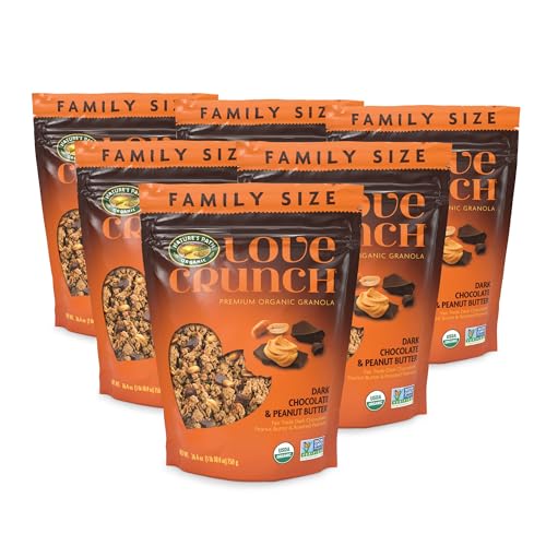 Love Crunch Organic Dark Chocolate & Peanut Butter Granola  26 4 oz  Pack of 6   Non GMO  Fair Trade  by Natures Path