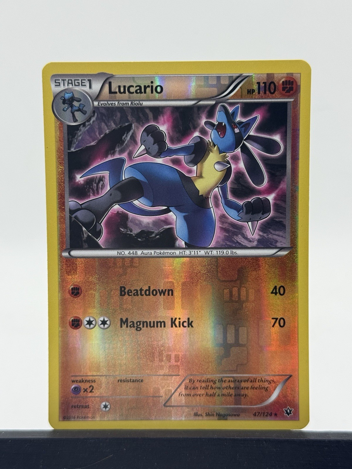 Lucario 47/124 Fates Collide Reverse Holo