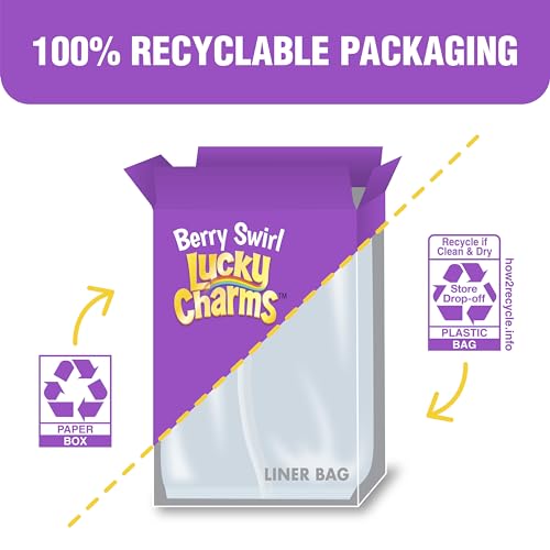 Lucky Charms Berry Swirl Breakfast Cereal with Marshmallows  Kids Breakfast Cereal  Made with Whole Grain  10 9 oz  Pack of 2 