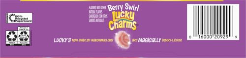 Lucky Charms Berry Swirl Breakfast Cereal with Marshmallows  Kids Breakfast Cereal  Made with Whole Grain  10 9 oz  Pack of 2 