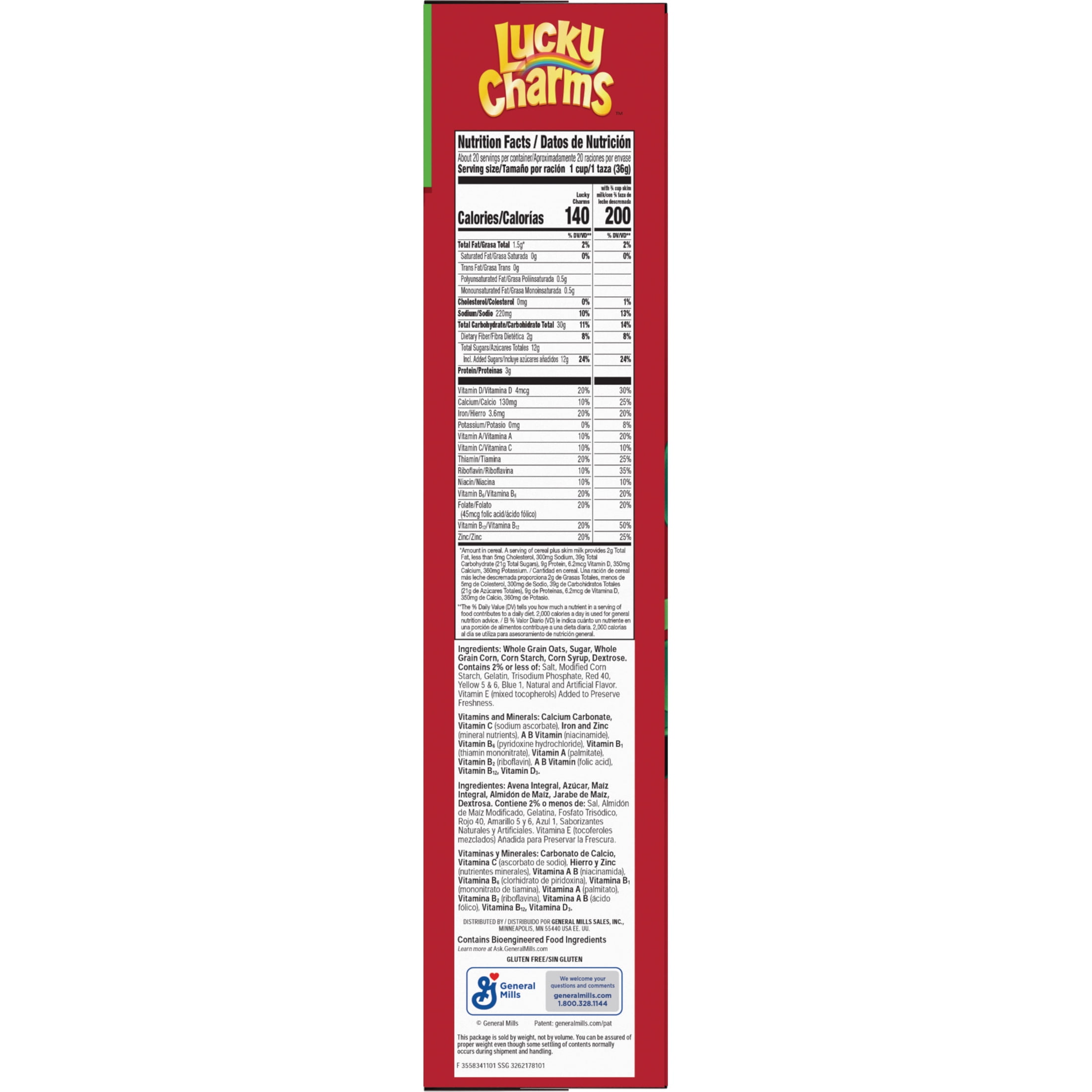 Lucky Charms Gluten Free Cereal with Marshmallows  Kids Cereal  Mega Size  26 1 oz