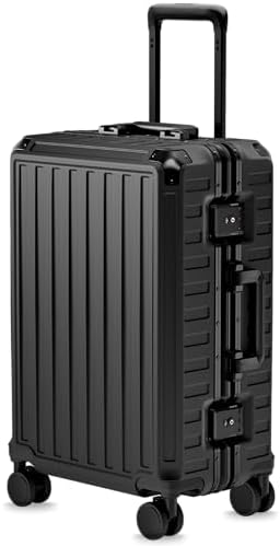 Luggage Sets with Spinner Wheels  8010S Aluminum Frame Zipperless Polycarbonate Hard Shell Suitcase Sets  ZX Core  Charcoal Metallic  2 Piece  20/28  