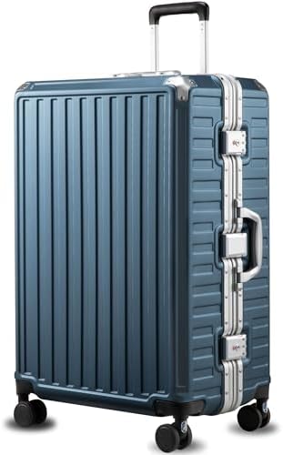 Luggage Sets with Spinner Wheels  8010S Aluminum Frame Zipperless Polycarbonate Hard Shell Suitcase Sets  ZX Core  Charcoal Metallic  2 Piece  20/28  